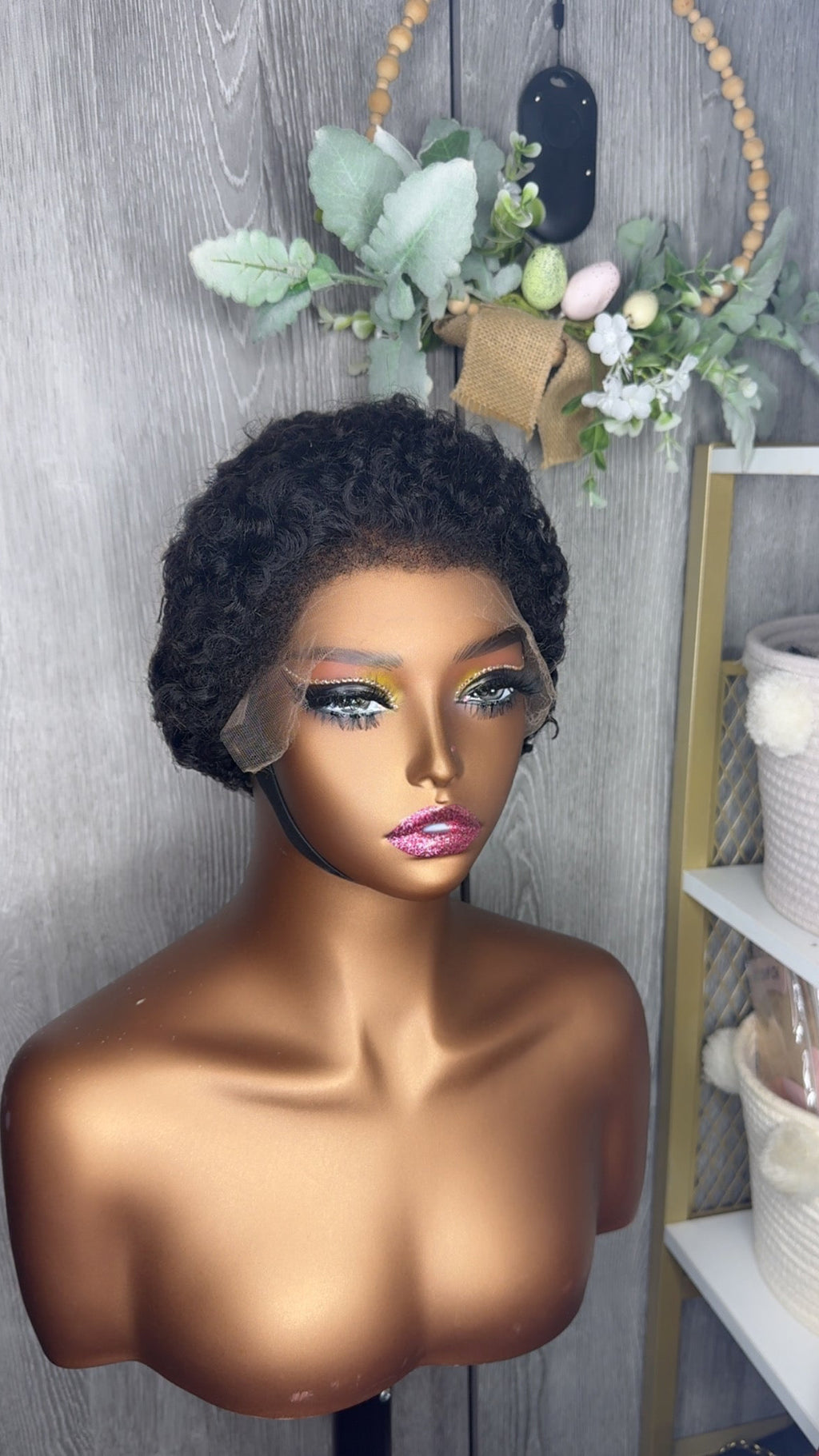9x6 HD Glueless Frontal Lace Short Curly Human Hair Wig With 4c Hairline for Women