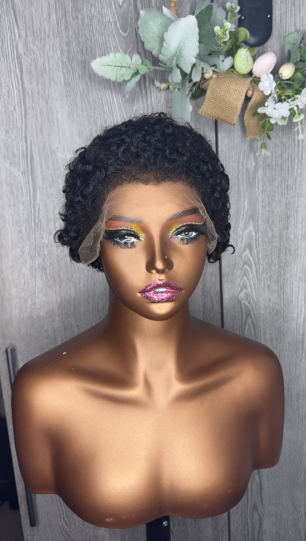 9x6 HD Glueless Frontal Lace Short Curly Human Hair Wig With 4c Hairline for Women