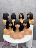 Raw Hair bang wig with closure 10 Inches