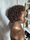 13x4 HD Lace Short Curly Virgin Human Hair Wig With Natural Hairline