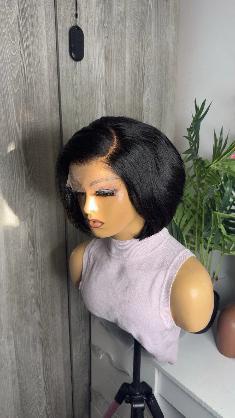 5x5 HD Lace Closure Raw Human Hair Bob Wig Prebleached Knots Glueless Wig