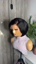 5x5 HD Lace Closure Raw Human Hair Bob Wig Prebleached Knots Glueless Wig
