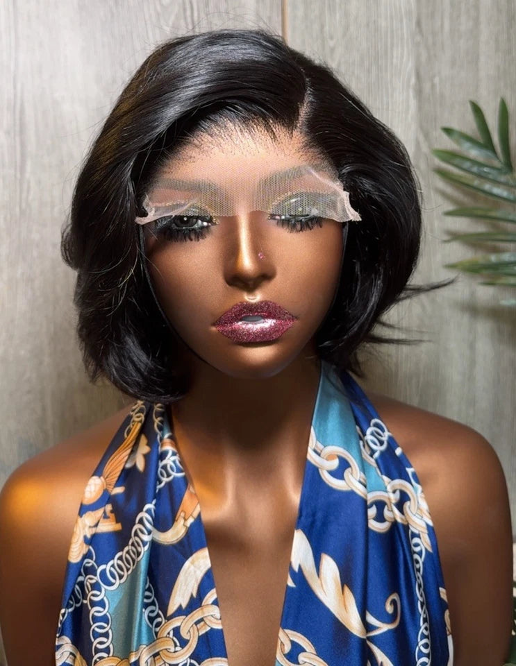 Glueless 5x5 Human Hair Wig With Drawstring Cap Short Hair For Women