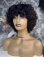 SDD Bouncy Human Hair Short Wig 200g Density Customized Wig